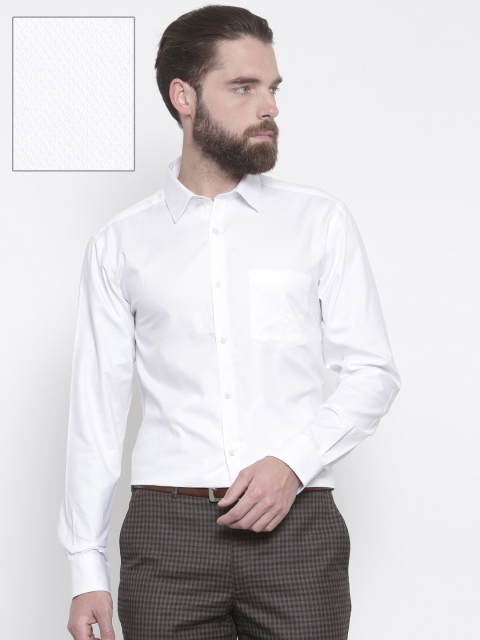 

Park Avenue Men White Slim Fit Self Design Formal Shirt