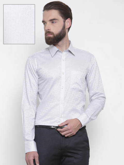 

Park Avenue Men Grey Slim Fit Self Design Formal Shirt