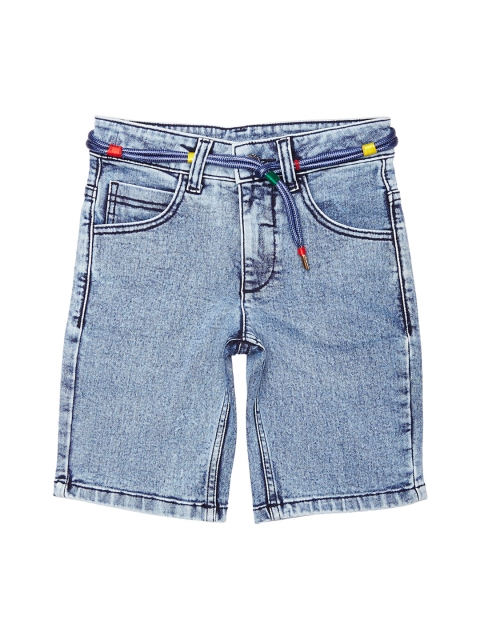 

United Colors of Benetton Boys Blue Solid Regular Fit Denim Shorts