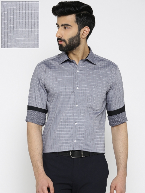 

Park Avenue Men Grey Slim Fit Checked Formal Shirt