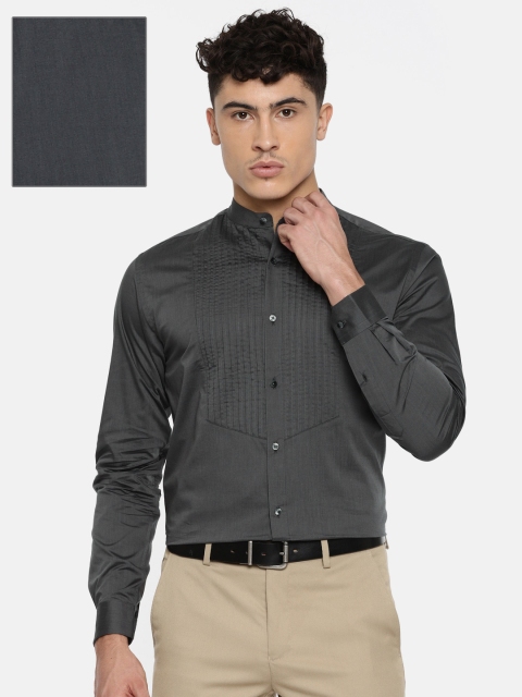 

Park Avenue Men Grey Slim Fit Solid Party Shirt