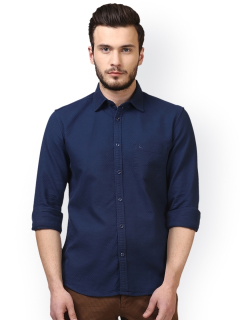

Parx Men Blue Slim Fit Self Design Casual Shirt