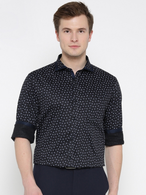 

Raymond Men Navy Blue Slim Fit Printed Smart Casual Shirt