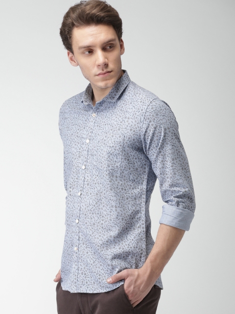 

Mast & Harbour Men Blue Slim Fit Printed Casual Shirt