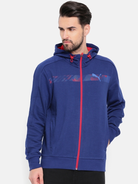

Puma Men Blue Solid Active Hero FZ Hoody Sporty Jacket
