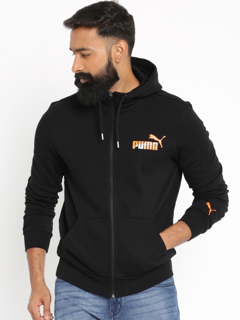 

Puma Men Black Solid Knitted Hooded Sweatshirt