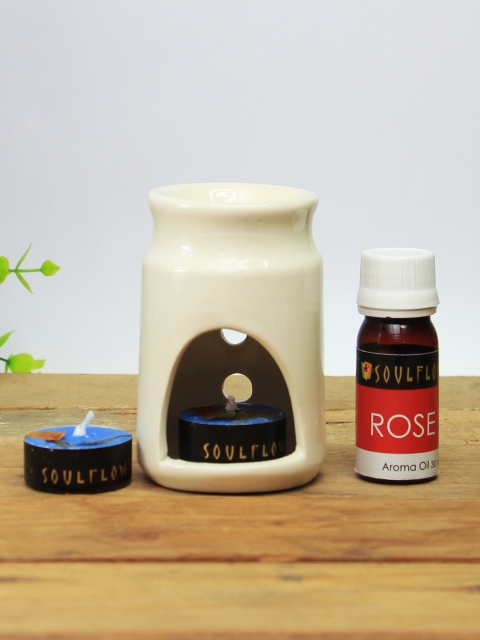 

Soulflower Rose Tall Candle Diffuser, White