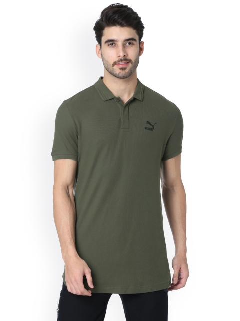 

One8 x PUMA Men Olive Green Solid VK Night Polo Collar T-shirt