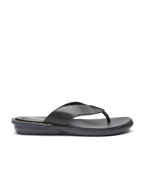 

Clarks Men Black Leather Comfort Sandals