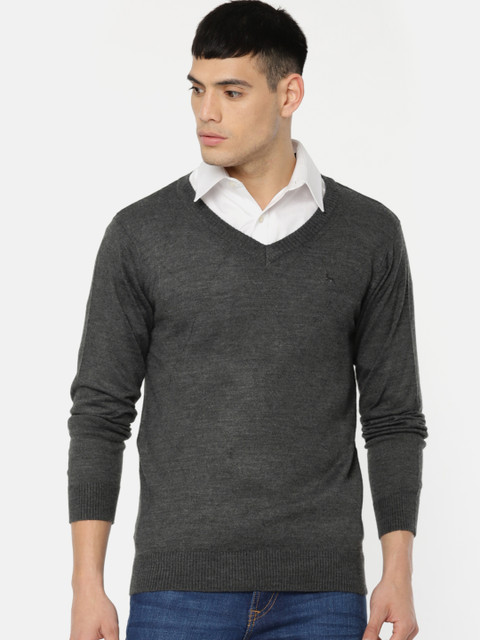 

Parx Men Grey Solid Pullover