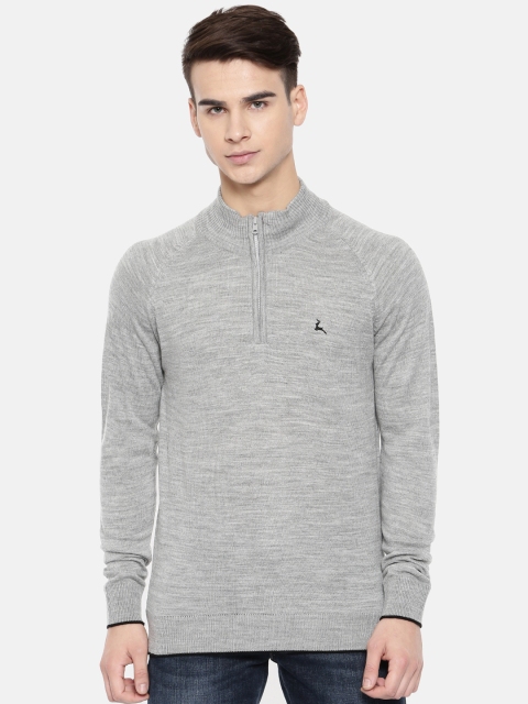

Parx Men Grey Melange Solid Pullover