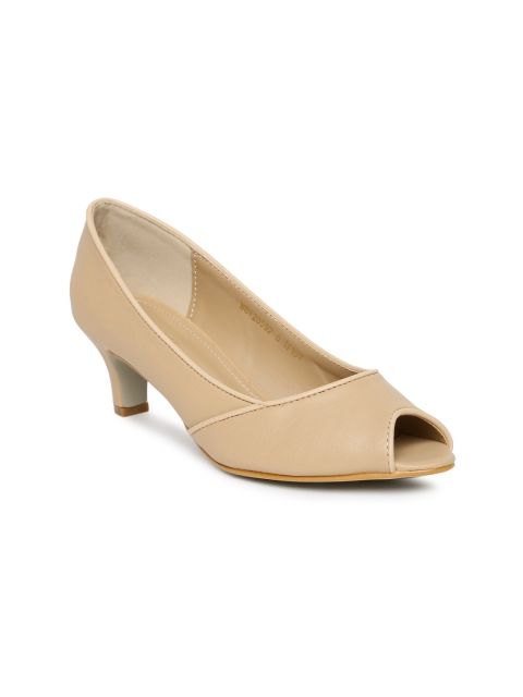 

Van Heusen Women Beige Leather Peep-Toes