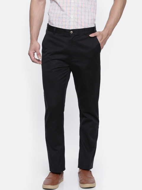 

Parx Men Black Slim Fit Solid Trousers