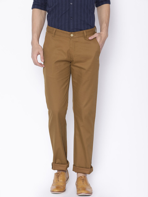 

Raymond Men Khaki Regular Fit Solid Regular Trousers