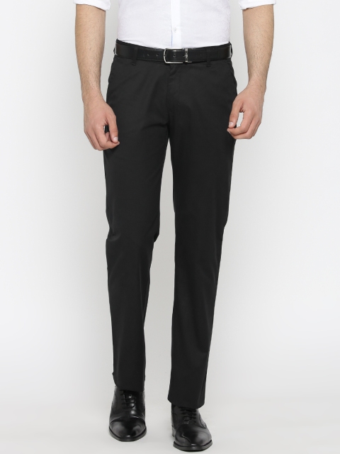 

Raymond Men Black Solid Formal Trousers