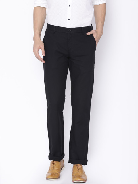 

Raymond Men Black Regular Fit Solid Regular Trousers