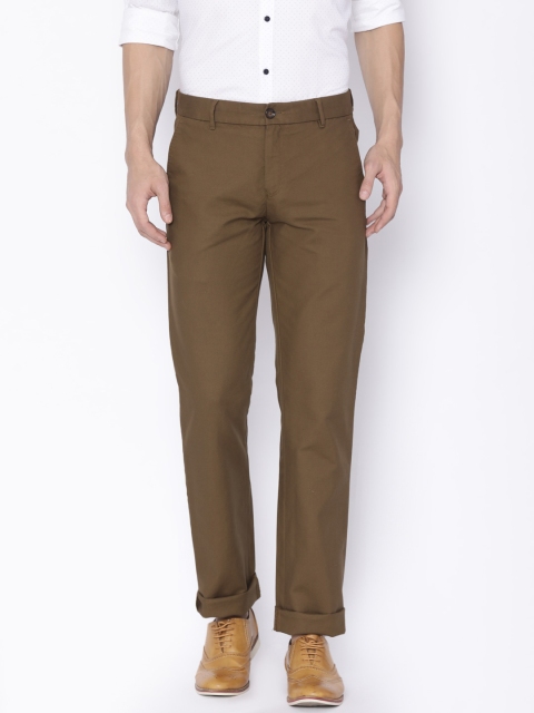 

Raymond Men Khaki Regular Fit Solid Regular Trousers