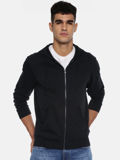 

Parx Men Black Solid Hooded Sweatshirt