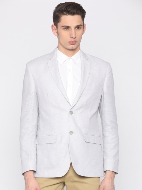 

Park Avenue Grey Slim Fit Single-Breasted Formal Blazer