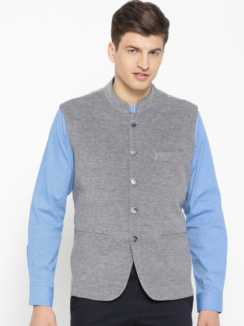 

Park Avenue Men Grey Slim Fit Solid Nehru Jacket