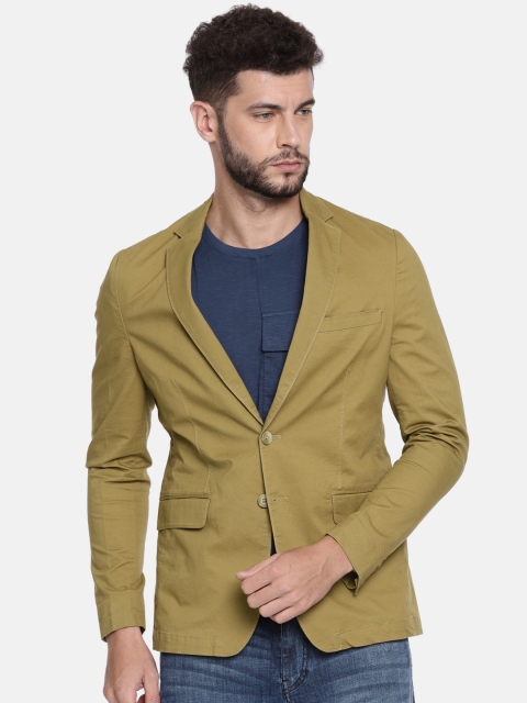 

Parx Men Khaki Solid Slim Fit Single-Breasted Casual Blazer