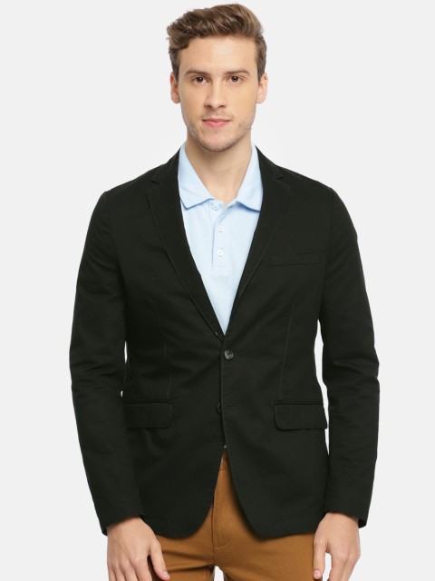 

Parx Men Black Solid Slim Fit Single-Breasted Casual Blazer