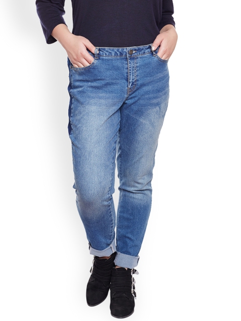 

JUNAROSE Plus Size Women Blue Slim Fit Mid-Rise Clean Look Stretchable Jeans