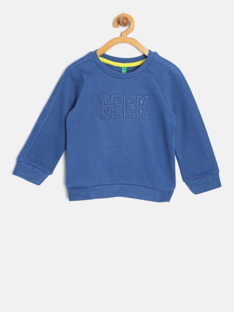 

United Colors of Benetton Boys Blue Solid Sweatshirt
