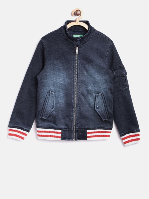 

United Colors of Benetton Boys Navy Denim Jacket, Navy blue