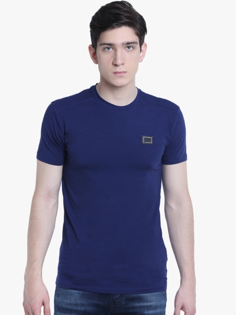 

Antony Morato Men Blue Solid Round Neck T-shirt