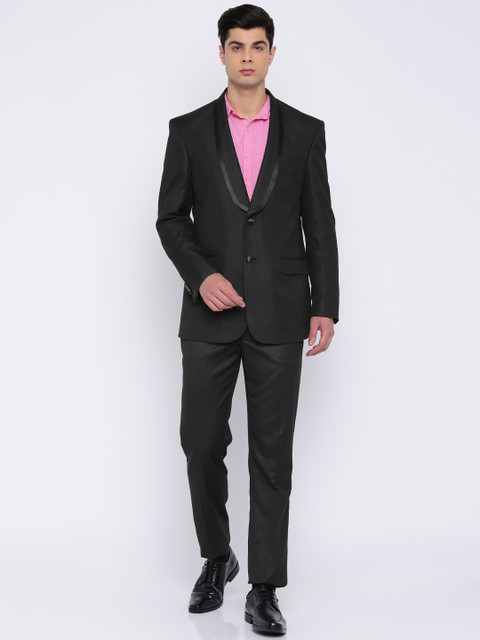 

Peter England Men Black Slim Euro Fit Single-Breasted Party Suit