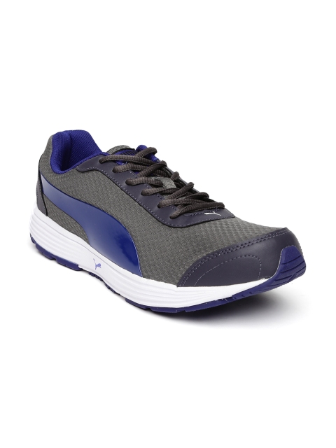 Puma Men Charcoal Grey & Blue Reef Running Shoes available at myntra for Rs.1499