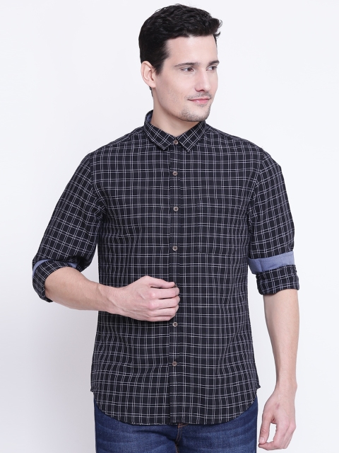 

John Players Men Black & White Checked Casual Shirt