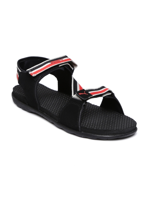 

Puma Men Black Red Striped Silicis Mesh Sports Sandals