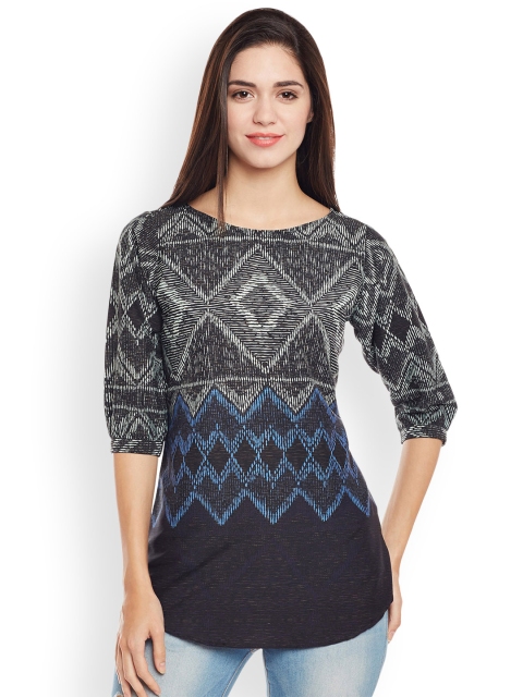 

Ruhaans Women Black Printed Top