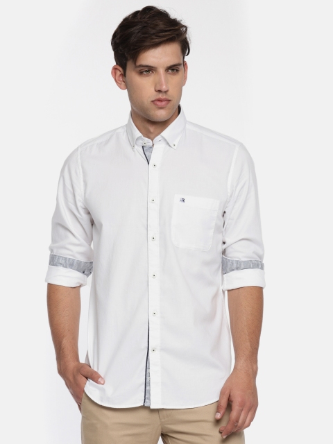 

Raymond Men White Regular Fit Solid Casual Shirt