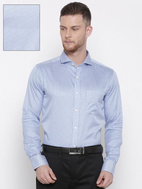 

Raymond Men Blue & White Slim Fit Striped Formal Shirt