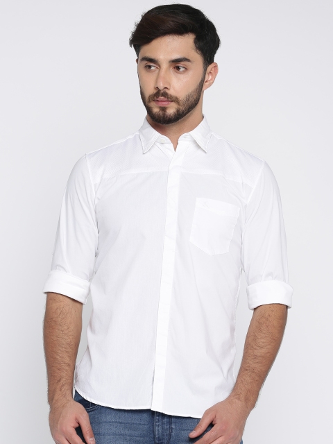 

Parx Men White Slim Fit Solid Casual Shirt