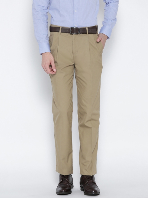 

Park Avenue Men Khaki Slim Fit Solid Formal Trousers
