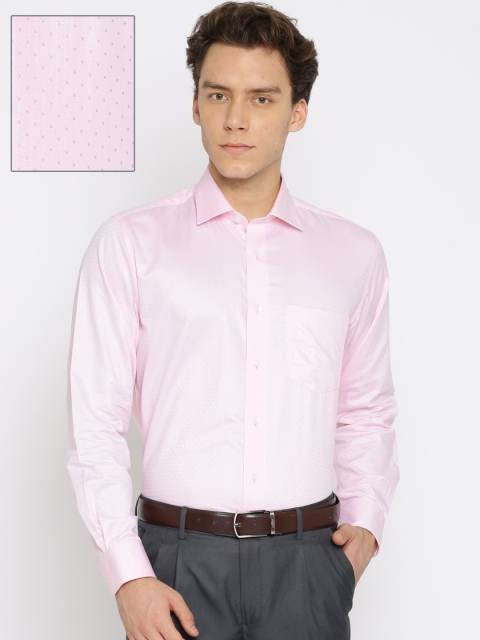 

Van Heusen Men Pink Custom Regular Fit Self-Design Formal Shirt