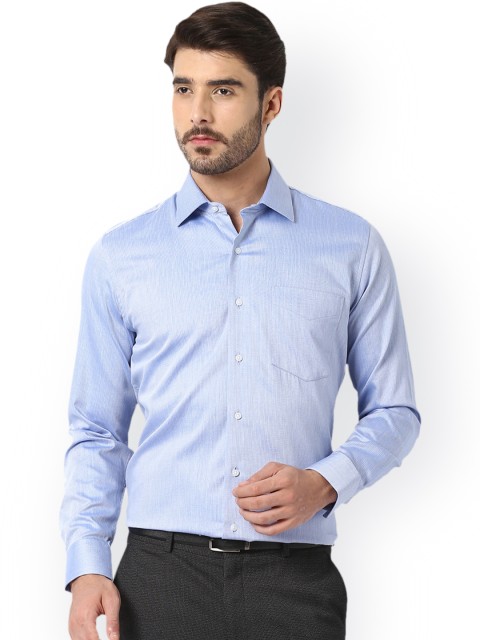 

Van Heusen Men Blue Slim Fit Self Design Formal Shirt
