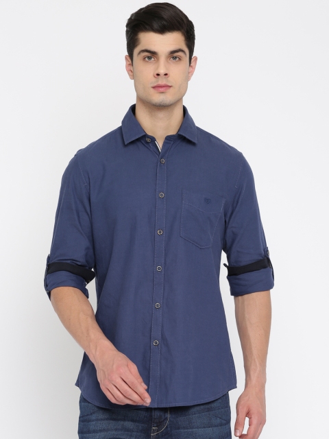 

Van Heusen Sport Men Blue Slim Fit Solid Casual Shirt
