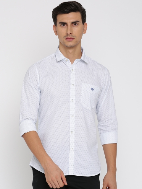 

Van Heusen Sport Men White Slim Fit Printed Casual Shirt