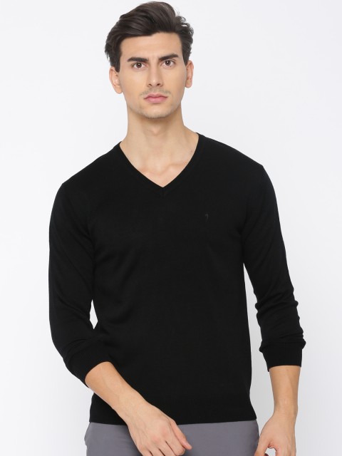 

Indian Terrain Men Black Solid Pullover