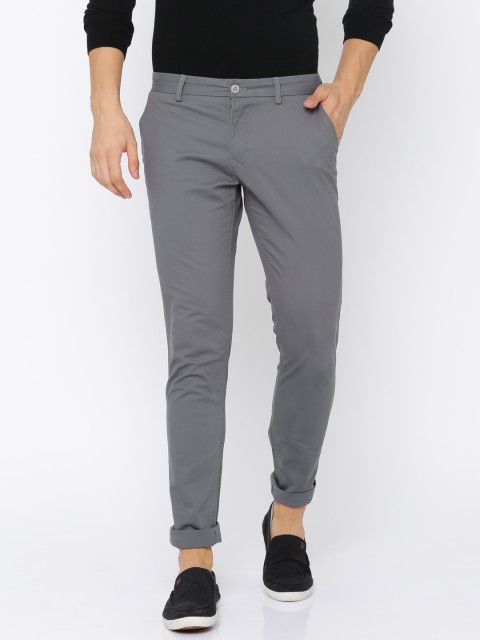 

Indian Terrain Men Grey Slim Fit Solid Chinos