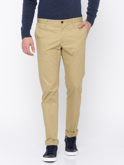 

Indian Terrain Men Khaki Brooklyn Slim Fit Self Design Chinos
