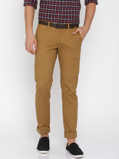 

Indian Terrain Men Brown Brooklyn Slim Fit Printed Chinos