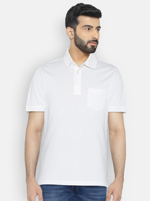 

Indian Terrain Men White Solid Polo Collar T-shirt