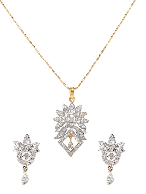 

Krafftwork Women Gold-Toned Stone-Studded Jewellery Set