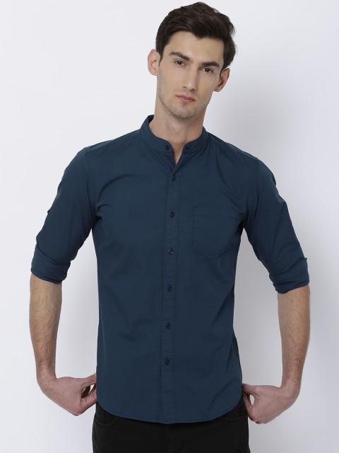 

HIGHLANDER Men Navy Blue Slim Fit Solid Casual Shirt